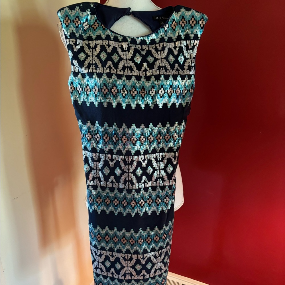 Sequined Cocktail Mini Dress